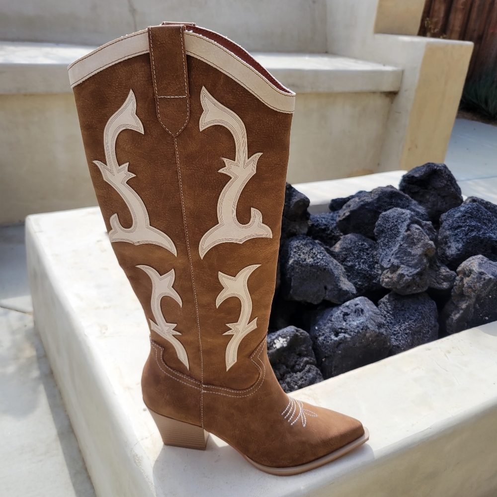 BRAND NEW Rodeo Boots Brown OASIS SOCIETY IN BOX